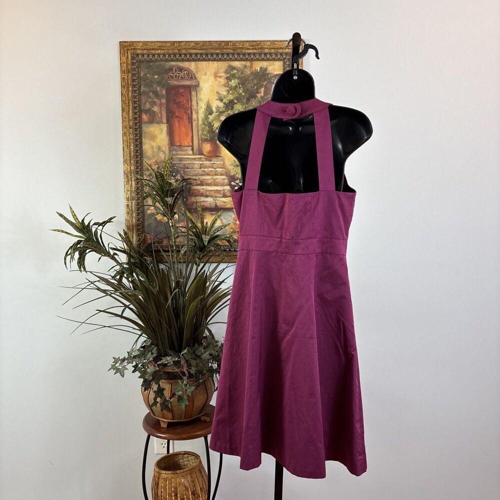 Merona Women’s Dress Sleeveless Short Dress Size 8 Halter Fit & Flare Zipper - Picture 4 of 10